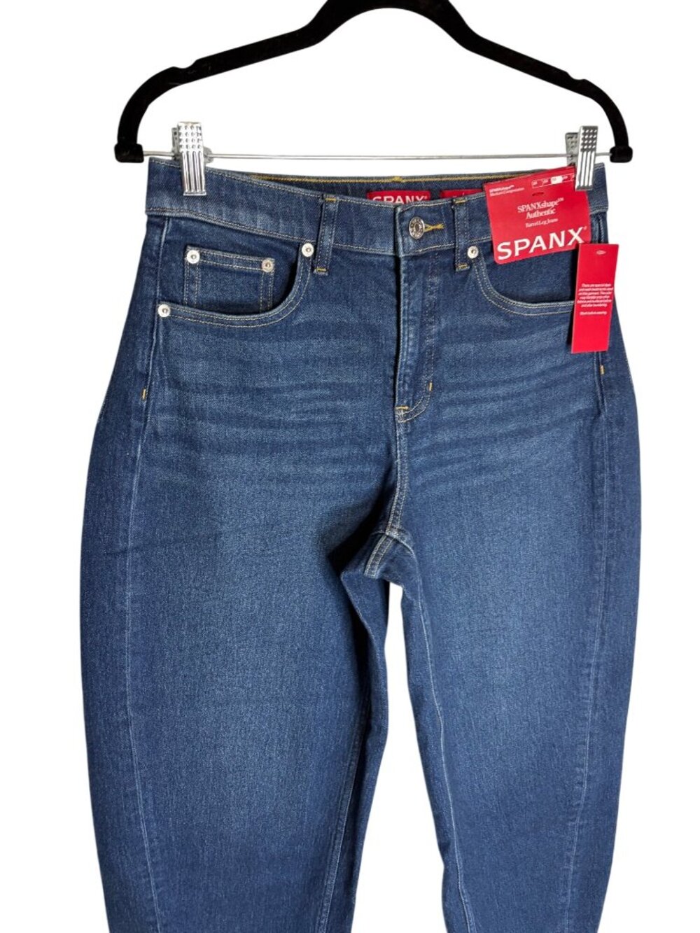 NWT SPANX Authentic Denim Barrel Leg Jeans-sz Medium - Picture 6 of 12